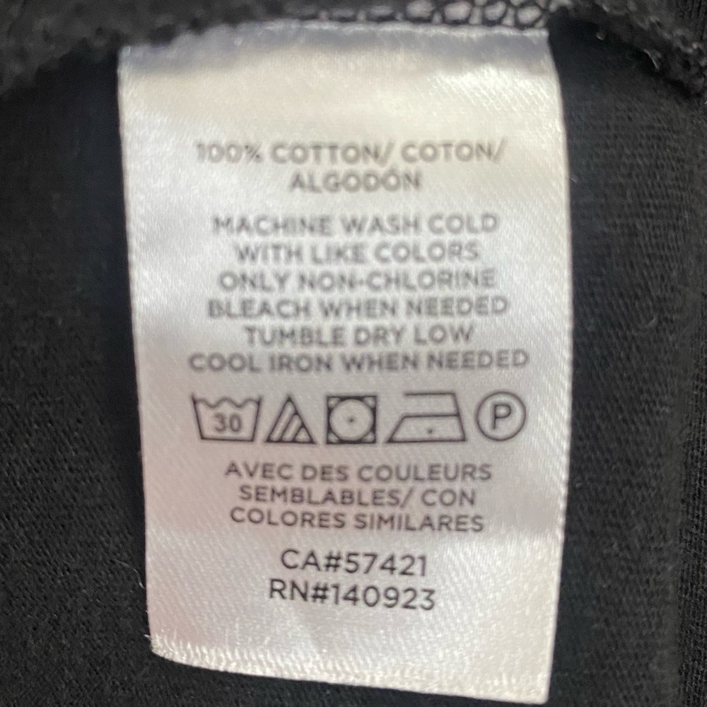 LOFT cap sleeve tee shirt with pleats at shoulder. Color is black in Size-Medium - Picture 5 of 5